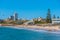 FREMANTLE, AUSTRALIA, JANUARY 19, 2020: Roundhouse behind bathers beach in Fremantle, Australia