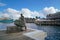 Fremantle Fishing harbour with statue