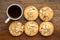 French almond cookies and coffee