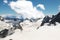 French Alp mountains covered in fresh white snow. Mountaineering, travelling.