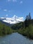 French Alps Giffre Valley Haut Savoie with river and mountain view