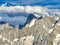 French Alps, Mont Blanc and glaciers as seen from Aiguille du Midi, Chamonix, France