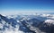 French alps panorama from Aiguille du midi station