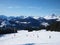 The French Alps in winter, ski slope.