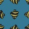 French Angelfish seamless pattern