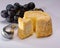 French AOC Langres soft cow crumbly cheese with washed rind stru