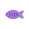 French April Fool's Day. Poisson d'avril. One color fish for your design. White background.