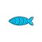 French April Fool's Day. Poisson d'avril. One color fish for your design. White background.