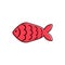 French April Fool's Day. Poisson d'avril. One color fish for your design. White background.