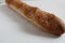 French baguette close up on a white background