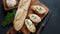 French baguette with or Sandwiches with smoked salmon and soft cream cheese pate or mousse