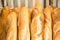 French baguettes in traditional bakery