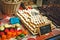 French Bakery window display Macaron and Calisson cookies