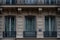 French balconies on building in Paris