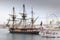 French battle ship, l`Hermione. In the old harbor of Marseille, France