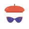 French Beret and Sunglasses Icons