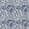 French blue floral linen seamless pattern with 2 tone country cottage style botanical motif. Simple vintage rustic