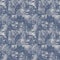 French blue irregular mottled linen seamless pattern. Tonal country cottage style abstract speckled background. Simple