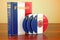 French book with flag of France and CD discs on the wooden table