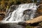 French Broad Shoals waterfall in North Carolina in early fall.