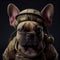 the french bulldog in army uniform made with Generative AI