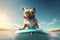 French Bulldog Surf Squad: Sunglassed Pooch Hangs Ten on the Ocean Waves - Generative AI