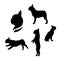 French bulldog vector silhouettes