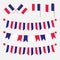 French buntings, garlands, flags isolated on gray