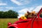 French car with bread and wine