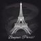 French chalkboard poster with Eiffel tower