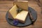 French cheese collection, comte cheese made from unpasteurized cow`s milk in Franche-Comte, France