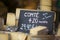 The french cheese Comte on a wooden tray