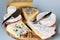 french cheese platter assortment of various cheeses of France