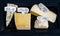 French cheeses collection, degustation plate, bleu de saint flour, pave de correse cow cheese, tomme de brebis sheep cheese,