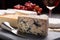 French cheeses plate in assortment, blue cheese, brie, munster,