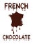 French chocolate. Conceptual outline of France