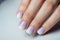 French classic manicure. Female fingers with beautiful nails. Salon and pretty woman concept. AI generated