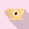 French coffee cup icon, flat style
