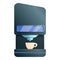 French coffee machine icon, cartoon style