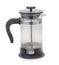 French coffee press, glass pot with piston isolated on a white background