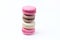 French Colorful Macarons Colorful Pastel Macarons on White Background Pink Brown White Macaron