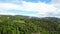 French countryside. Panoramic drone view of tree-covered hillsides of the heights of the Vercors, France