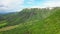 French countryside. Panoramic drone view of tree-covered hillsides of the heights of the Vercors, France