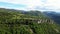 French countryside. Panoramic drone view of tree-covered hillsides of the heights of the Vercors, France