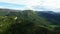 French countryside. Panoramic drone view of tree-covered hillsides of the heights of the Vercors, France