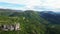 French countryside. Panoramic drone view of tree-covered hillsides of the heights of the Vercors, France