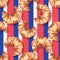 French croissant. Watercolor seamless pattern 1