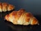 French croissants black surface
