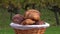 French croissants in a rotating basket