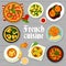 French cuisine meals menu cover vector page